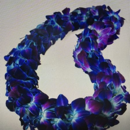 Blue Double Strung Orchid Lei