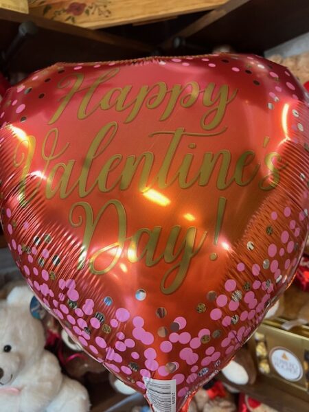 Happy Valentines Day Pink Confetti Balloon