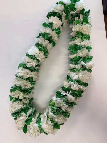 Green & White Carnation Lei